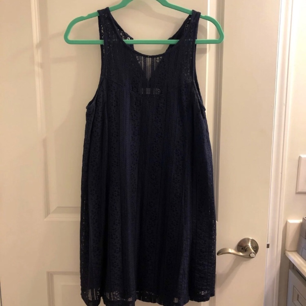 A&F navy lace dress